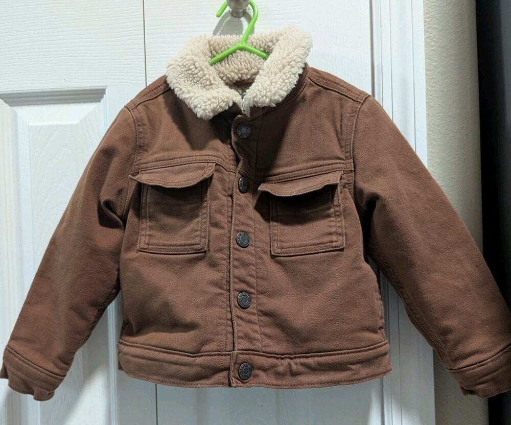 Gap Denim Toddler Sherpa Lined Jacket Sz 4